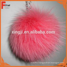 Top quality dyed fox fur pom poms ball